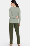 Zivame Cozy Ribbed 2 Top & 1 Bottom Loungewear Set - Leaf Clover — thumbnail 4